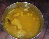 A picture of step 3 of Kumro shaak with chingri mach and dal a tasty lunch.