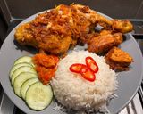 A picture of step 10 of Ayam penyet (Indonesian Fried Chicken).