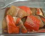 Foto langkah ke 1 dari resep Salmon-Dori Mentai Rice.
