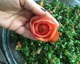 A picture of step 6 of Tabbouleh - Lebanese parsley salad.