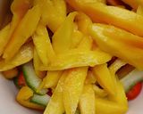 A picture of step 2 of Mango Bell peppers Cucumber Salad with Thyme Vinaigrette.