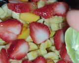 A picture of step 2 of Fruit Chaat With Mosambi Tang Twist 😋🍌🍓🍑.