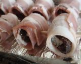 A picture of step 6 of Dates Wrapped in Bacon.