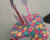 Foto langkah ke 10 dari resep Unicorn Birthday Cake Base Rainbow Cake.