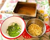 A picture of step 1 of White Chocolate Green Tea Brownie.