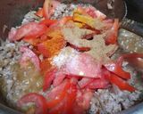 A picture of step 5 of Karela qeema.