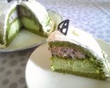 A picture of step 14 of Domed Cake with Matcha Mousse.