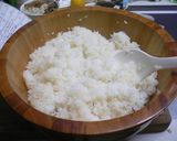 A picture of step 3 of Chirashizushi with Leftovers from Osechi.