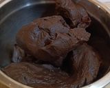 A picture of step 1 of Marswell dark compound chocolate made by me.