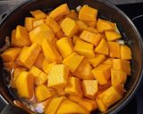 Une image de l'étape 2 de °Soupe de potimarron, nuage de lard fumé°.
