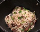 A picture of step 6 of King Prawn, asparagus, and porcini mushroom risotto.