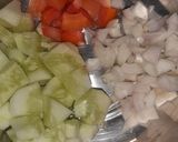 A picture of step 2 of Papad Salad.