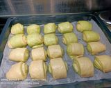 A picture of step 5 of Pandan layers steam bun.