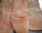 A picture of step 1 of Chicken Breast Cutlets Over Rice Coated with Starch + Bread Crumbs.