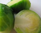 A picture of step 3 of Seasoned Brussels Sprouts with Bonito Flakes.