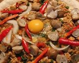 A picture of step 6 of Pad Gra Prao Pizza.
