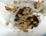 Hình bước làm 1 của món Bánh cuốn chà bông cá với chả cá thanh long