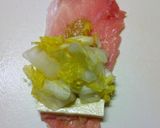 A picture of step 3 of For an Appetizer or Bento Dish Wasabi & Cheese Chinese Cabbage Meat Rolls.