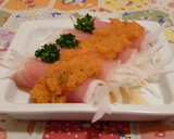 A picture of step 5 of Easy Rolled-Up Cured Ham and Onion Salad.