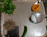 A picture of step 1 of Dahi wale aloo (potato curd curry).