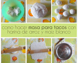 Foto del paso 2 de la receta: Masa para tacos (o Rapiditas) con maíz blanco pisado/trillado y harina de arroz. SIN GLUTEN, VEGANO