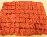 A picture of step 1 of Ground Beef Cubes.