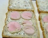 A picture of step 1 of Chicken Ham and Cream Cheese Sandwich.