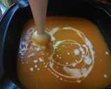 A picture of step 3 of Creamy Sweet potato & butternut squash soup. Makes 4 servings (425 ml) 126 cals bowl.