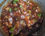 A picture of step 6 of Chicken manchurian with fried rice.