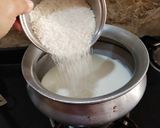A picture of step 4 of Ground Rice Phirni.