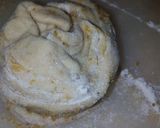 A picture of step 2 of Lachha paratha with masala Arbi and raiyta.