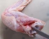 A picture of step 4 of Pan Fried, Not Deep Fried Stuffed Chicken Wings (Chicken "Gyoza").