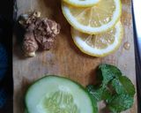 Foto langkah ke 1 dari resep Infused Water Lemon,Timun,Jahe dan Daun mint.