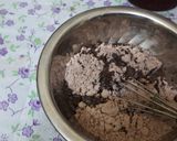 A picture of step 4 of Black forest cake stuff California crunchy walnuts cake.