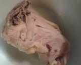 A picture of step 3 of Twice cooked chicken in zesty Italian dressing with side of spicy chicken skins.