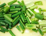 A picture of step 1 of Stir-Fry with Garlic Soy Sauce Made by a Green Onion Lover.