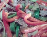 A picture of step 4 of Sheryl"s Beef Pepper Steak.