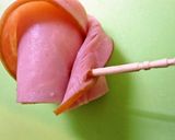 A picture of step 6 of Easy Flower-Shapes! Ham and Cheese Rose Bento Box Fillers.