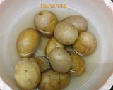 A picture of step 1 of Baby Potato Manchurian.
