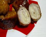 A picture of step 4 of Rolly-Polly Teriyaki Pork and Cheese Rolls.