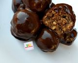 A picture of step 1 of Tiramisu Truffles in chocolate sauce.
