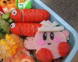 A picture of step 5 of Simple Character Bento Kirby.