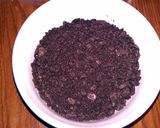 A picture of step 1 of no bake chewy cookies n cream bars..