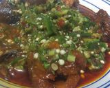 A picture of step 8 of Red oil Stew with Fresh Okro soup.
