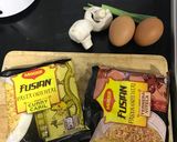 A picture of step 1 of Ramen noodles with a twist.