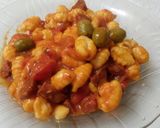 Foto del paso 6 de la receta: Ñoquis con salsa de cantimpalo y aceitunas.