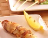 A picture of step 6 of Crispy Skewered Pork Wraps with Edamame and Cheese.
