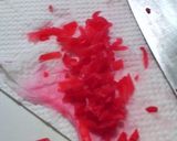 A picture of step 2 of Fried Chikuwa with Pickled Red Ginger Isobe Age.