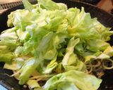 A picture of step 6 of Spring Cabbage and Jako Fish Aglio Olio e Peperoncino.