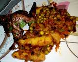 Matoke peas with panfried roast chicken.#authors marathon recipe step 15 photo